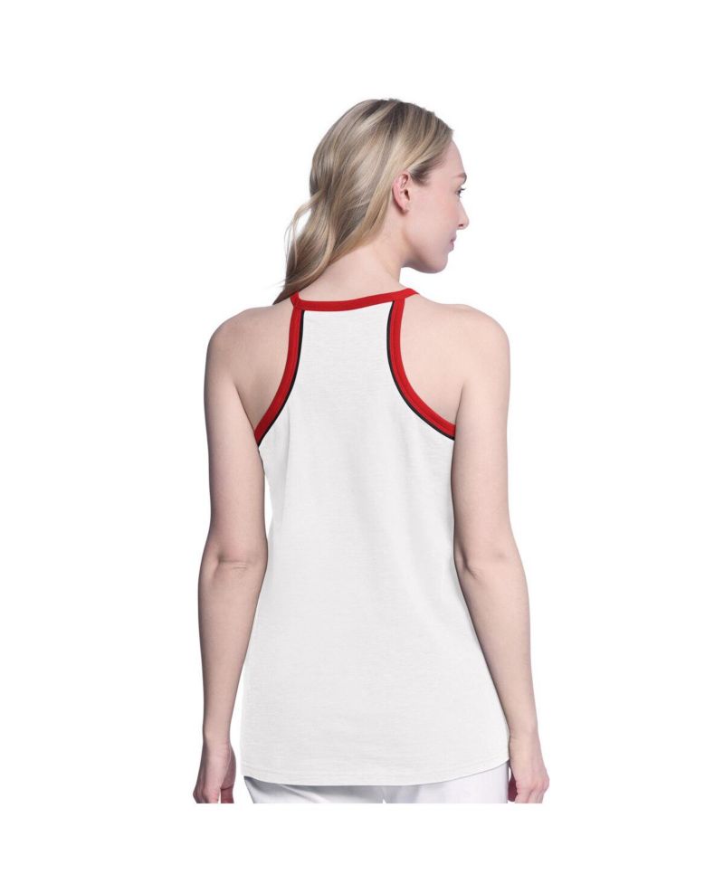 Women's White/Red Cincinnati Reds Curveball Tank Top