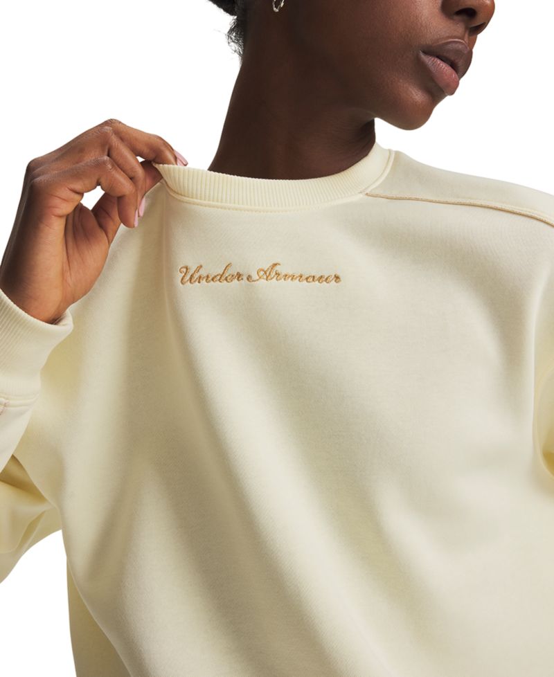 Women's Rival Shimmer Cropped Long-Sleeve Crewneck Sweatshirt