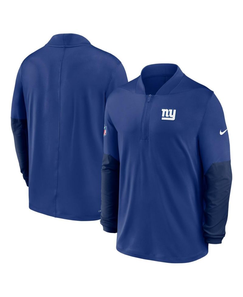 Men's Royal New York Giants Sideline Dri-FIT Half-Zip Pullover Hoodie