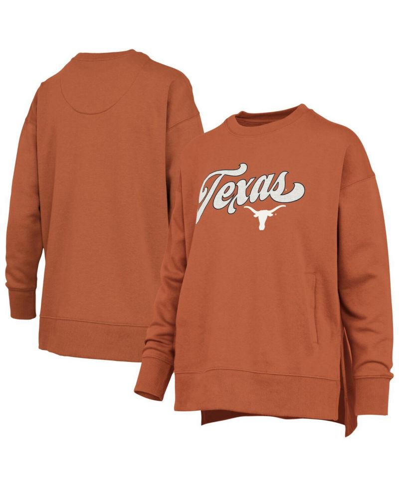 Women's Burnt Orange Texas Longhorns Bonanza Chenille Harper Script Sweatshirt