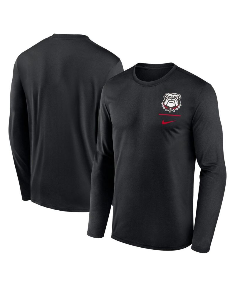Men's Black Georgia Bulldogs Alternate Logo Lockup Legend Performance Long Sleeve T-Shirt