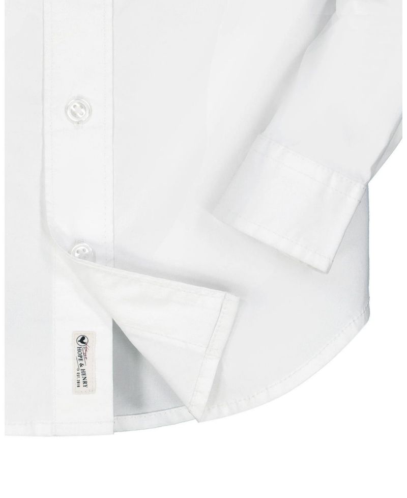 Little Boys 5-7 Organic Long Sleeve Stretch Poplin Shirt