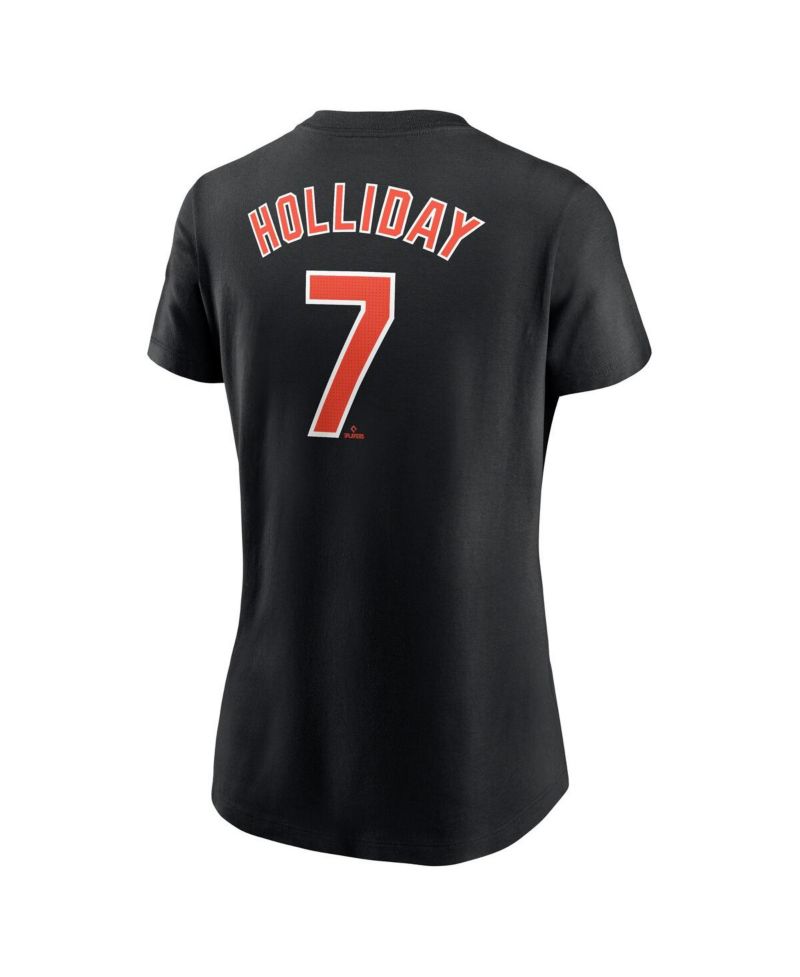 Women's Jackson Holliday Black Baltimore Orioles Fuse Name & Number T-Shirt