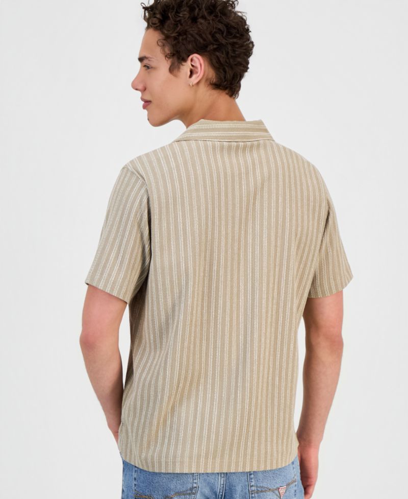 Men's Resort Blend Textured Woven Short-Sleeve Shirt