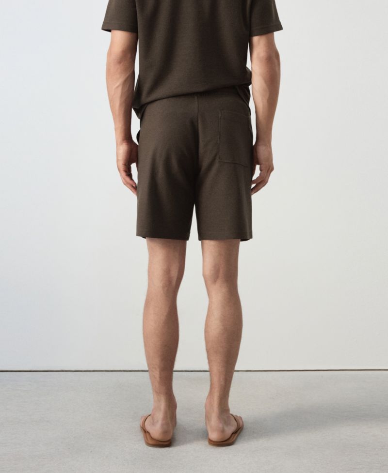 Men's Textured Straight-Fit Cotton-Blend Bermuda 8.27" Inseam Shorts