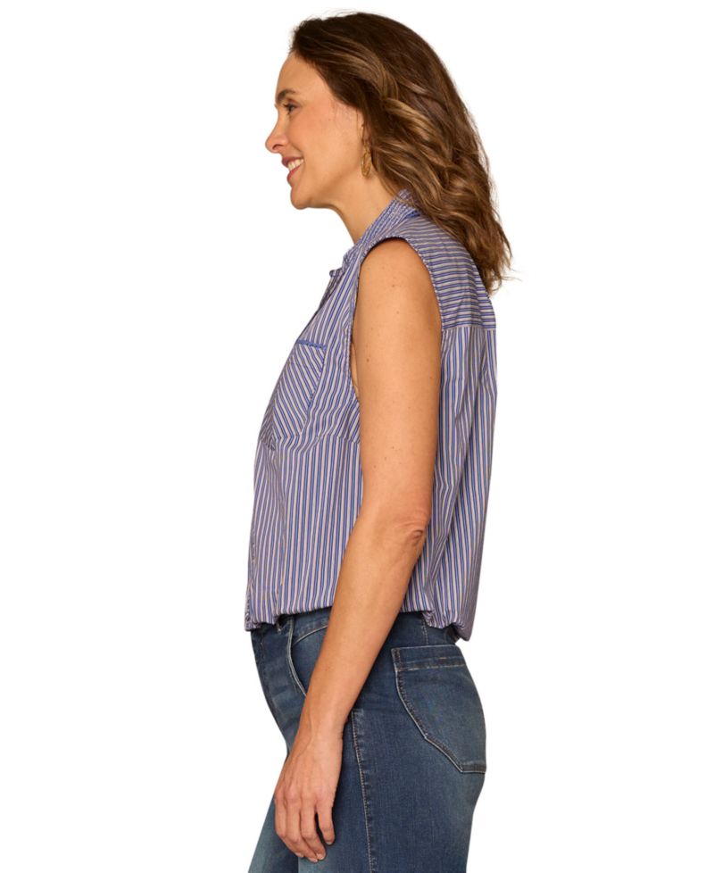 Petite Smocked Collar Woven Top