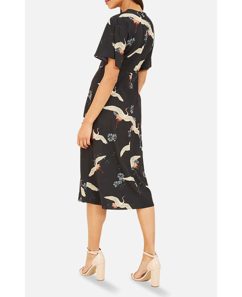Women's Short Sleeve V-Neck Midi Dress