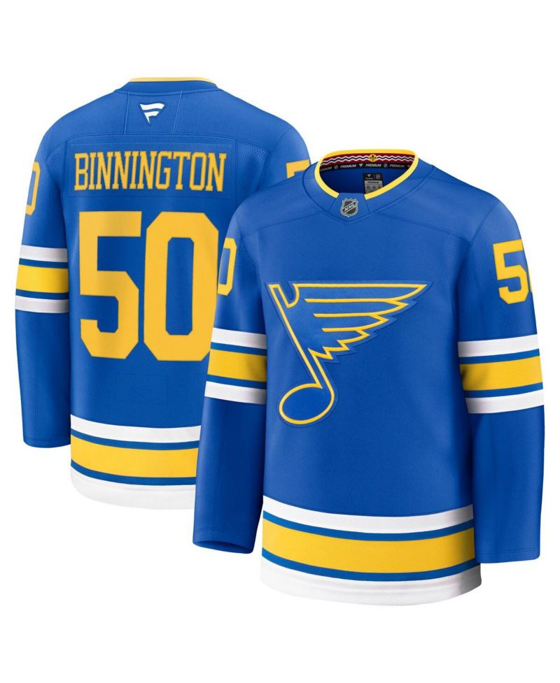 Men's Binnington Blue St. Louis Blues Home Premium Player Jersey