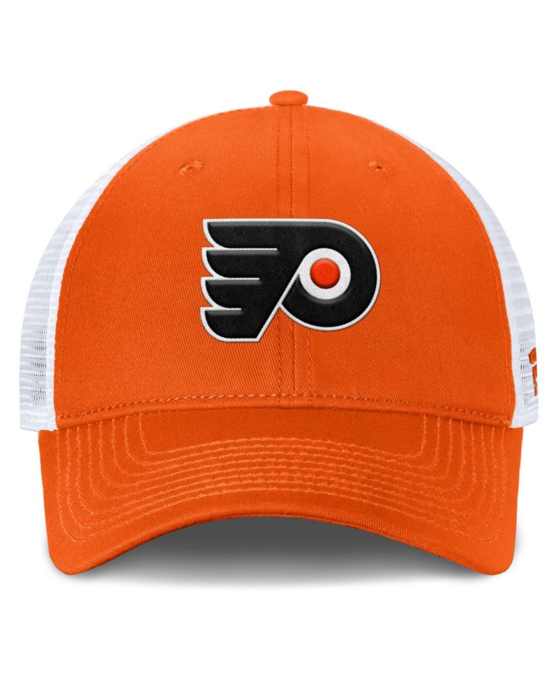Men's Orange/White Philadelphia Flyers Core Primary Logo Trucker Adjustable Hat