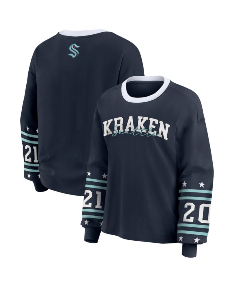 Women's Deep Sea Blue Seattle Kraken Long-Sleeve Sport T-Shirt