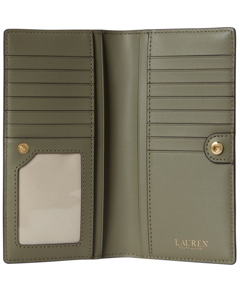 Crosshatch Leather Slim Mini Snap Closure Wallet