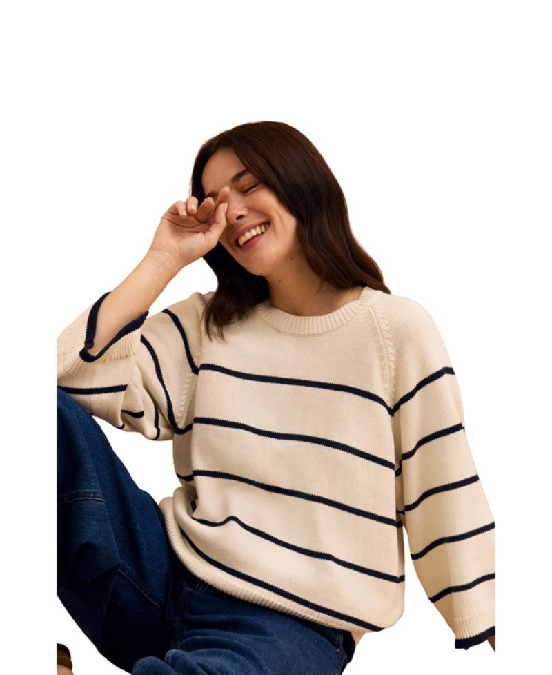 Women's Raglan Crop Sleeve Crew Sweater