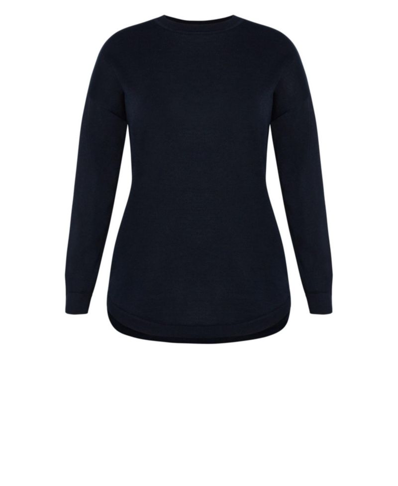Women's Plus Size Tully Curved Hem Sweater