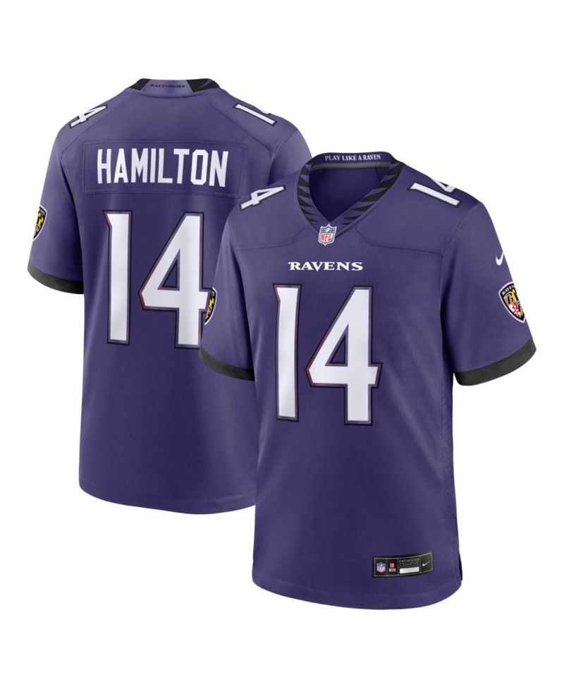 Men's Kyle Hamilton Purple Baltimore Ravens Team Game Jersey
