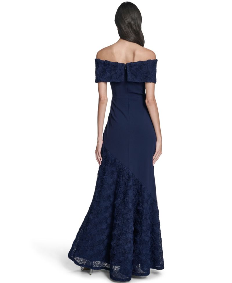 Women's Off-The-Shoulder Side Tuck Gown