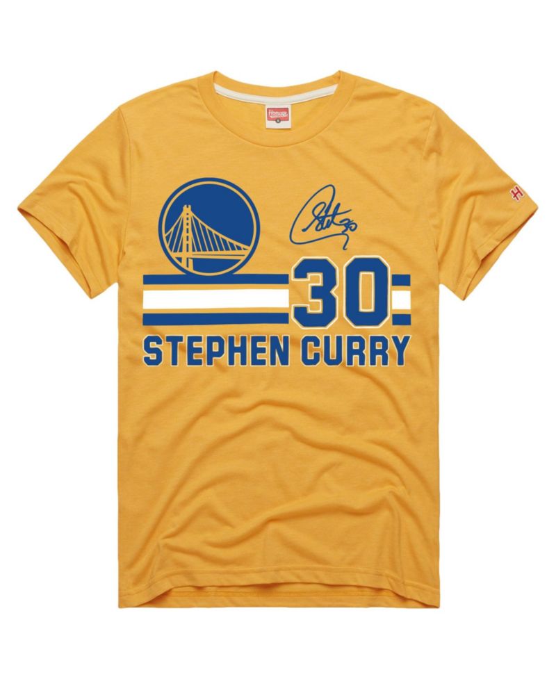 Men's and Women's Stephen Curry Gold Golden State Warriors Jersey Remix Tri-Blend T-Shirt