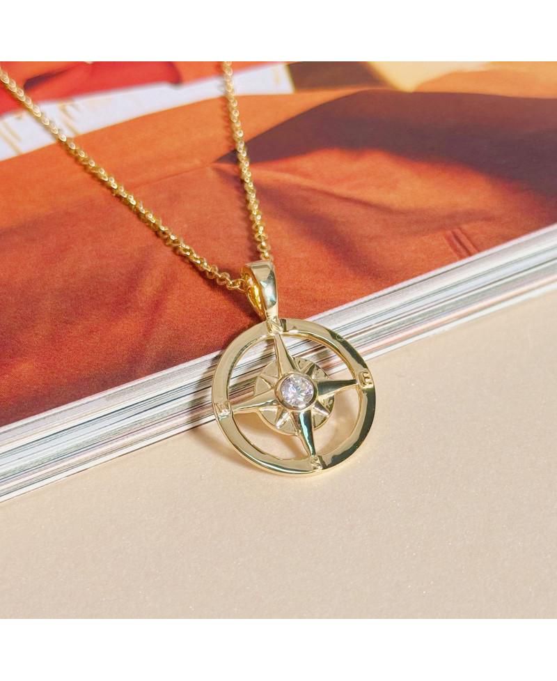 Compass Pendant Necklace in Over Sterling