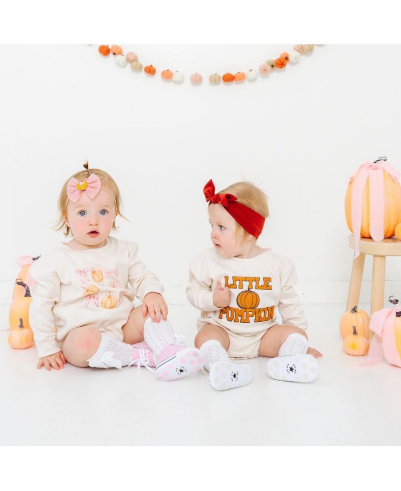 Baby Girls Coquette Pumpkin Long Sleeve Romper