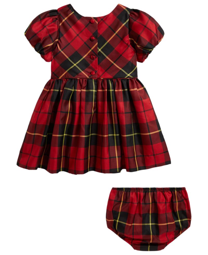 Baby Girls' Balloon-Sleeve Taffeta Dress & Bloomer