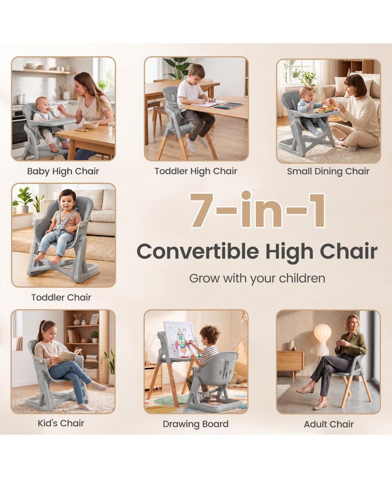 7-in-1 Convertible Foldable High Chair