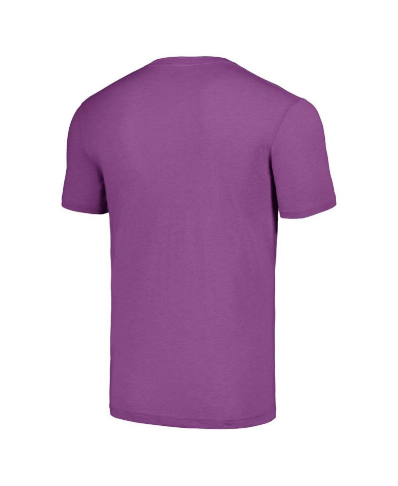Men's and Women's Randy Moss Heathered Purple Minnesota Vikings Caricature Retired Player Tri-Blend T-Shirt