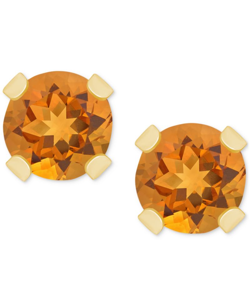 Rhodolite Garnet Stud Earrings (1/4 ct. t.w.) in 14k White or Yellow Gold (Also in Citrine, Sky Blue Topaz, Peridot & Opal)