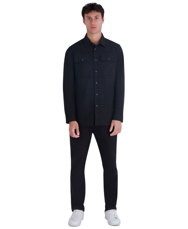Men's Ponte Plaid Shirt Jacket