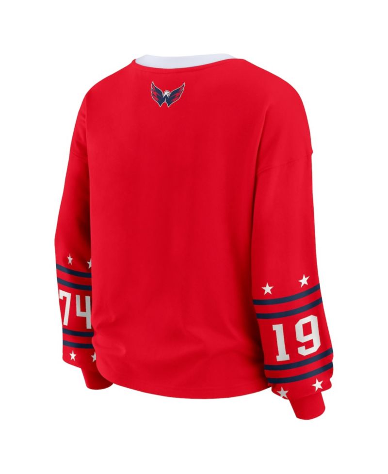 Women's Red Washington Capitals Long-Sleeve Sport T-Shirt