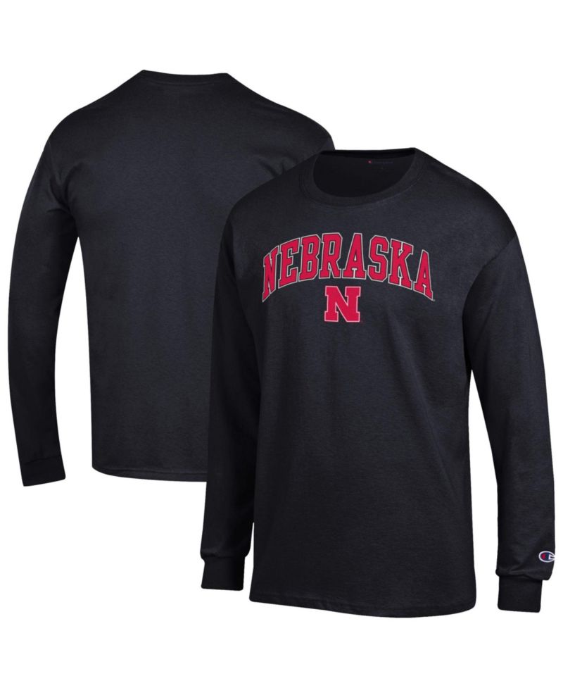 Men's Champion Scarlet Nebraska Huskers Arch Over Logo Long Sleeve T-Shirt