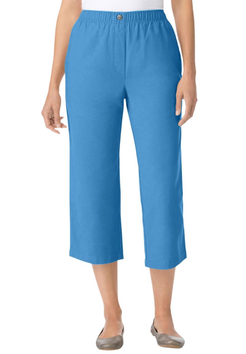 Women's Within 7-Day Elastic-Waist Pull-On Cotton Denim Capri Jeans