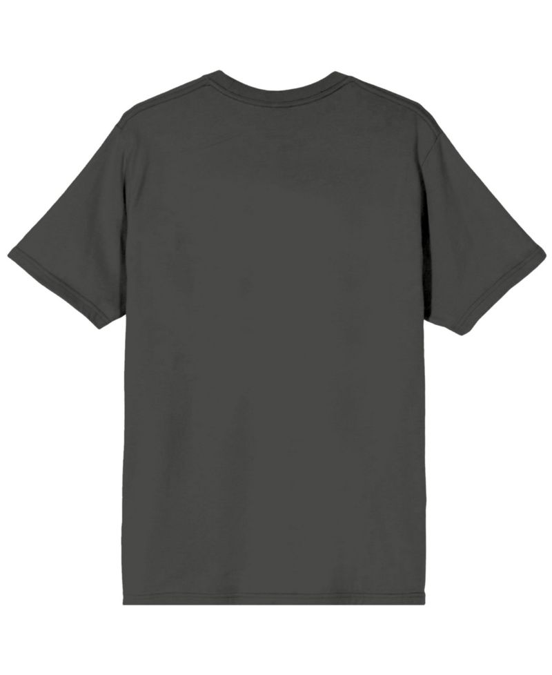 Men's White Logo Adult Charcoal Crew Neck Short Sleeve T-shirt