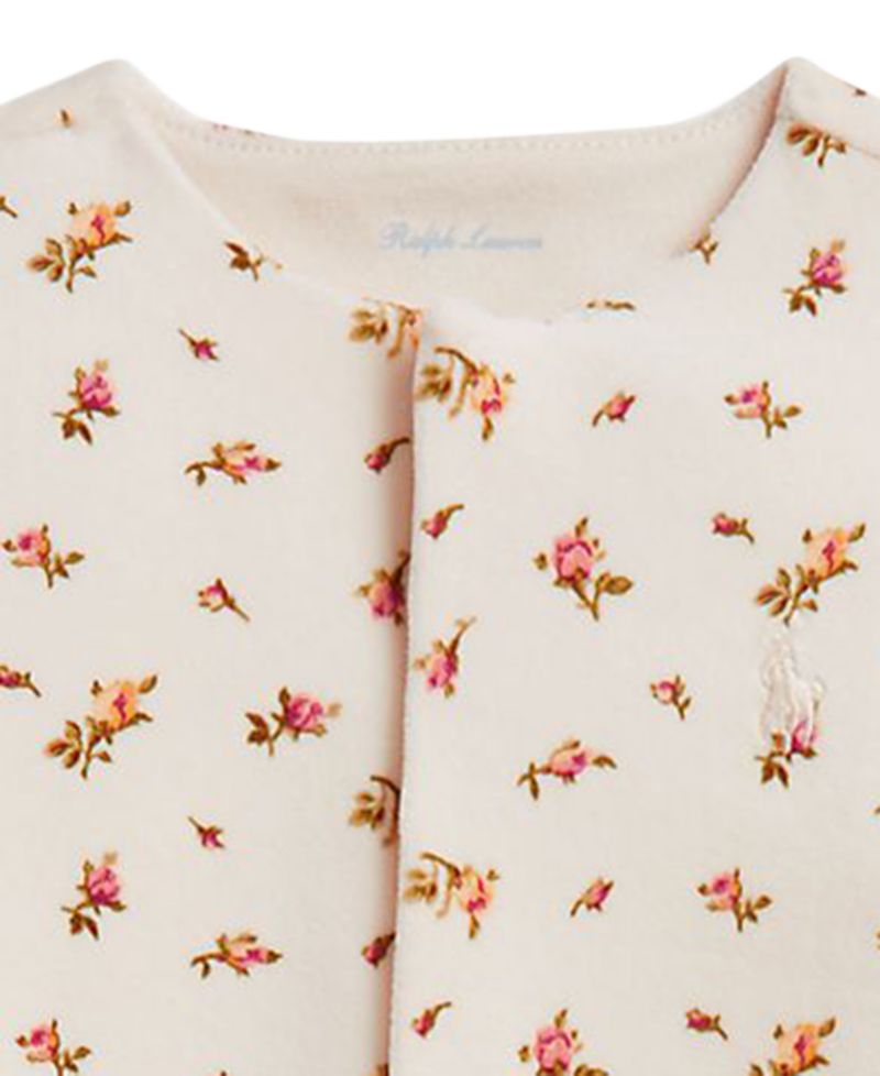 Baby Girls' Floral Velour Footed Coverall