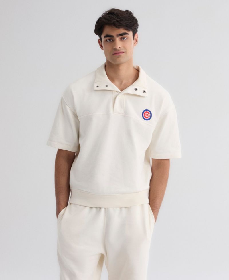Men's Chicago Cubs Iconic Mock-Neck Short-Sleeve Relaxed-Fit T-Shirt