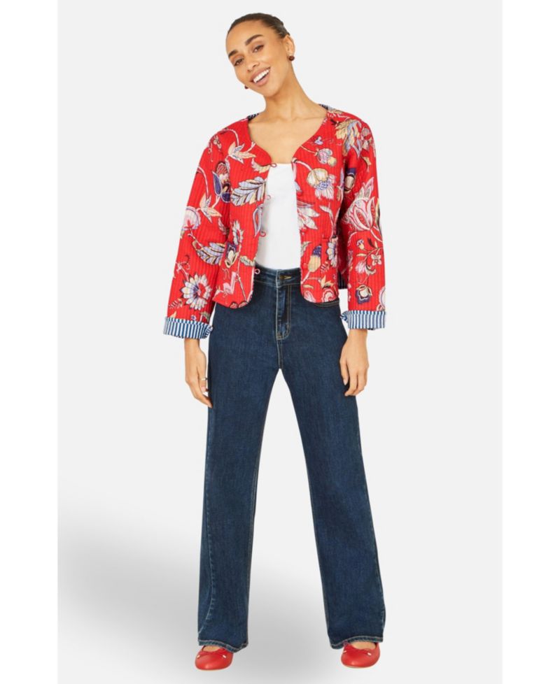 Women's Boho Cotton Reversible Quilted Jacket