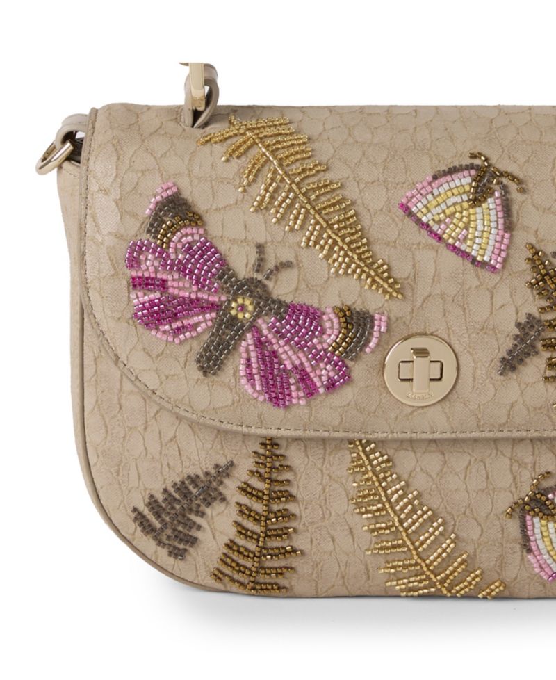 Portia Woodland Small Leather Crossbody Handbag