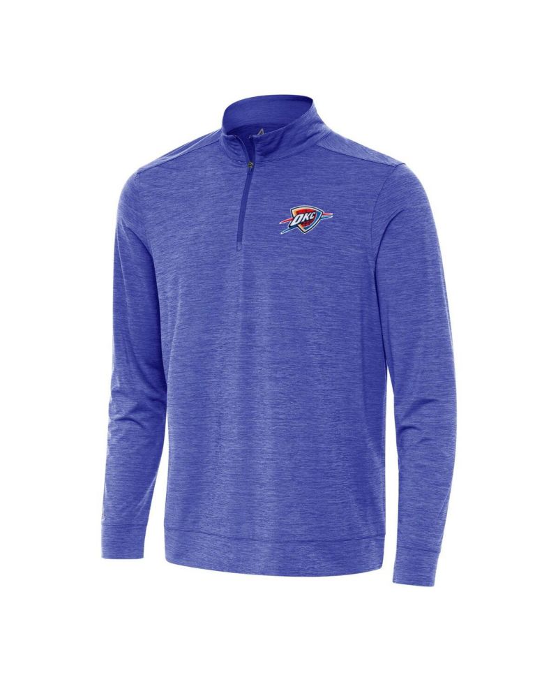 Men's Heather Royal Oklahoma City Thunder Bright Quarter-Zip Sweatshirt