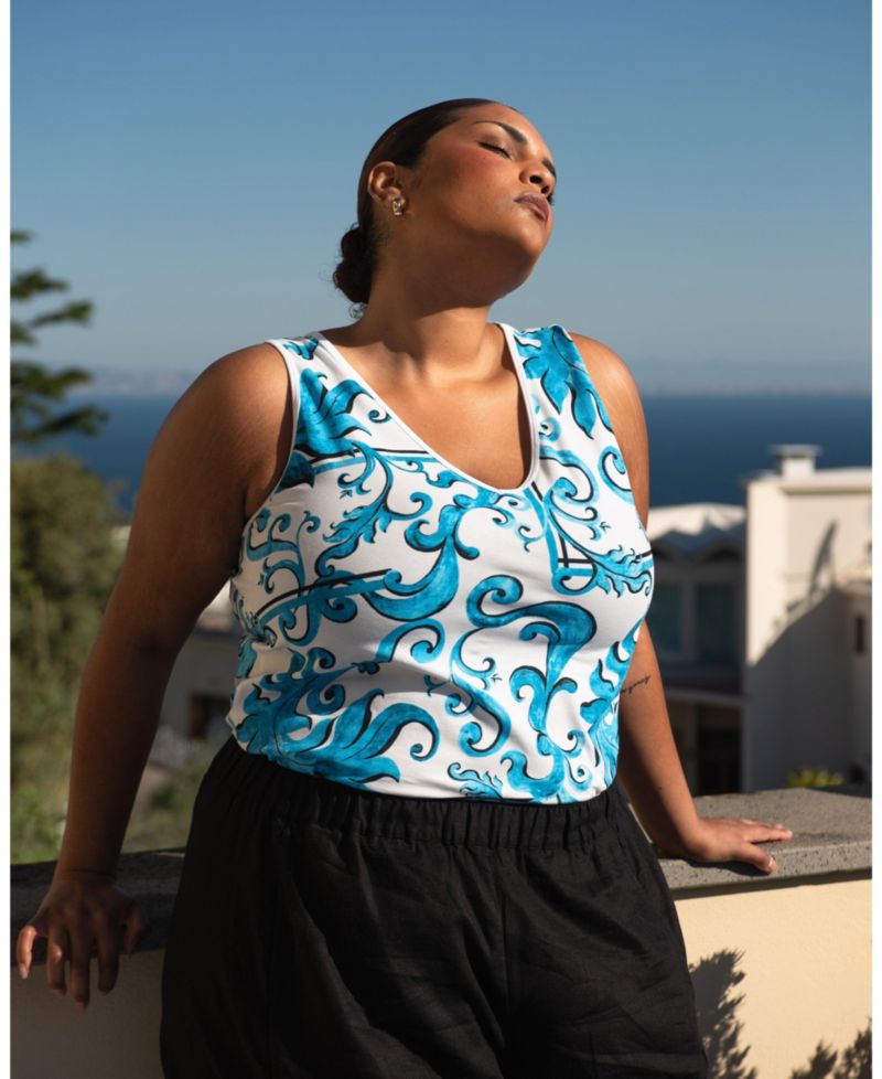 Plus Size Double V Tank