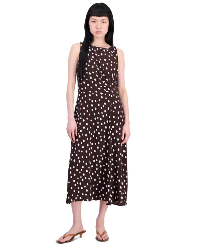 Women's Printed Side-Shirred Fit & Flare Dress