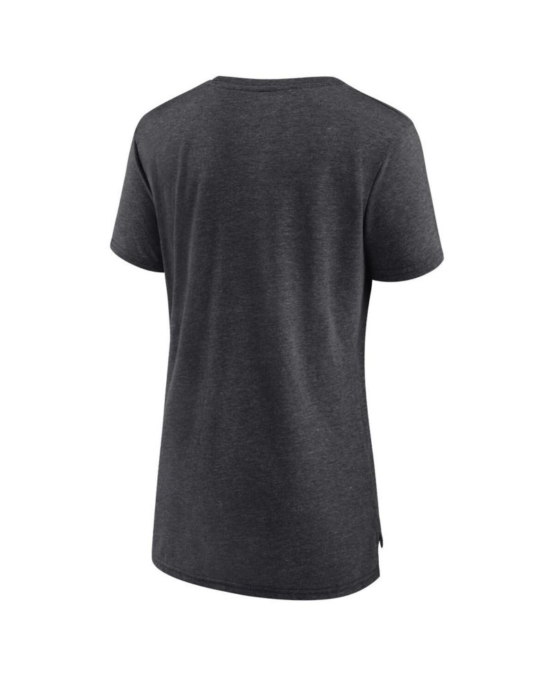 Women's Heather Charcoal Los Angeles Lakers League Leader Tri-Blend T-Shirt