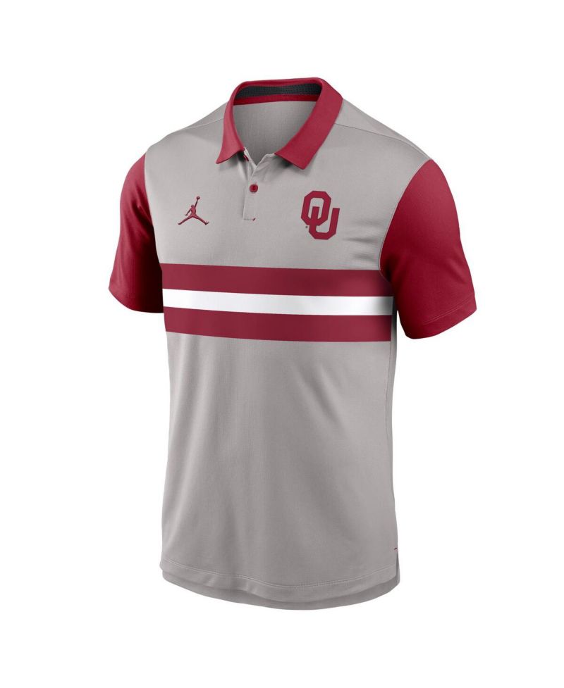 Men's Gray/Crimson Oklahoma Sooners Vapor Performance Polo Shirt