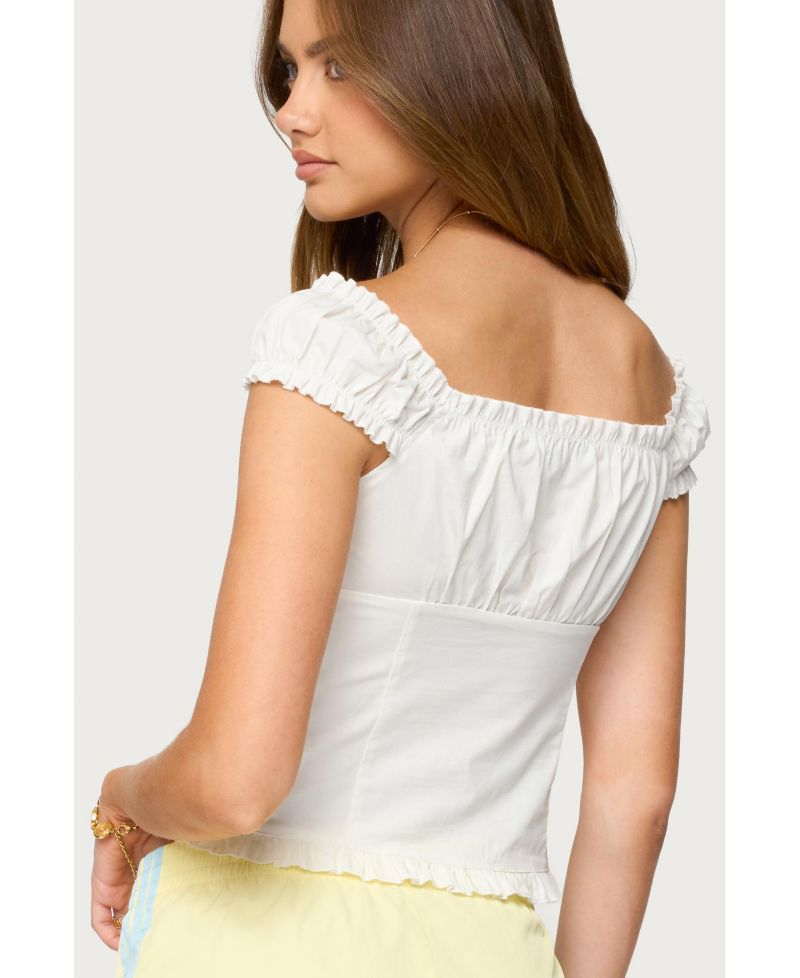 Women's Arlow Ruffle Button Up Top