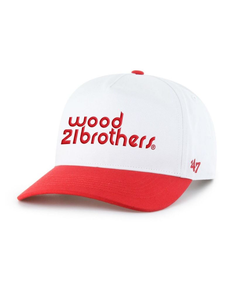 Men's White/Red Wood Brothers Racing NASCAR Two-Tone Team Adjustable Hitch Hat
