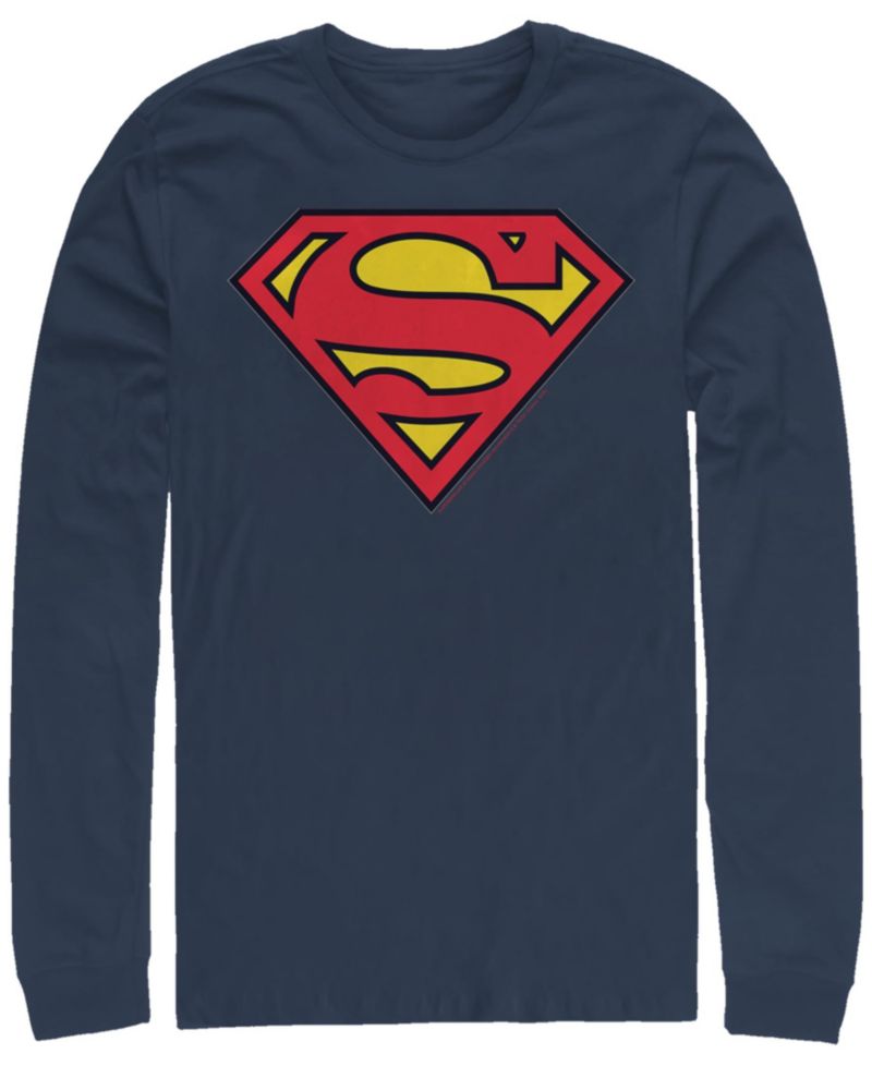 Men's Superman Classic Logo Long Sleeve Crew T-shirt