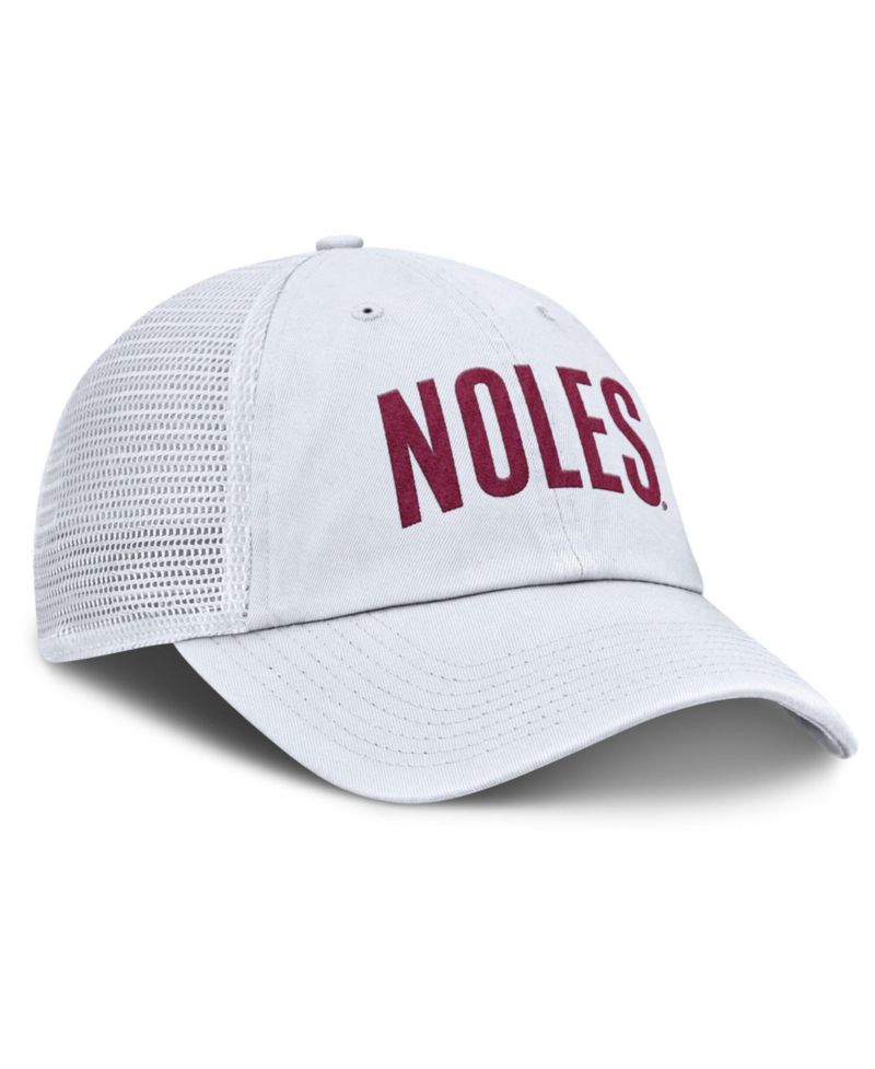 Men's White Florida State Seminoles Club Campus Trucker Adjustable Hat