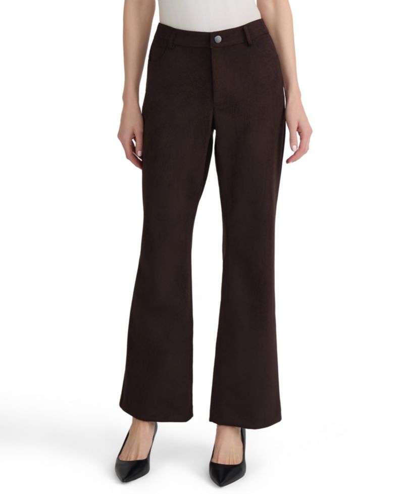 Women's Lexington Bootleg Mid-Rise Scuba-Suede Pants