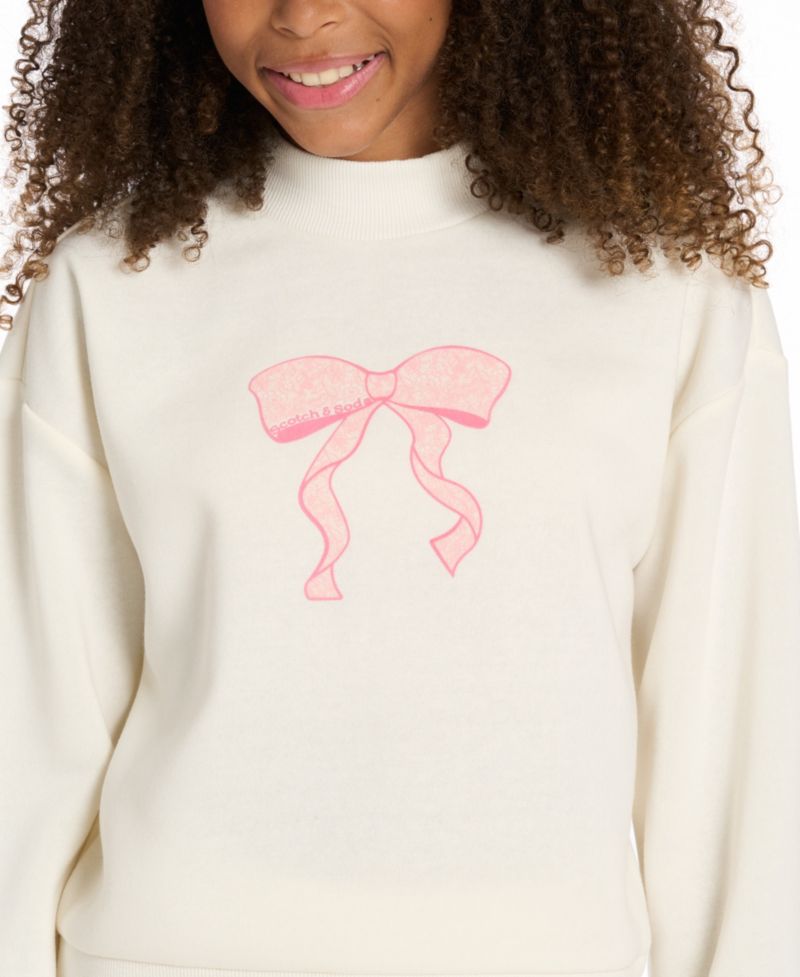 Girls' 4-6X Crewneck Long-Sleeve Sweatshirt and Wide-Leg Pants, 2-Piece Set