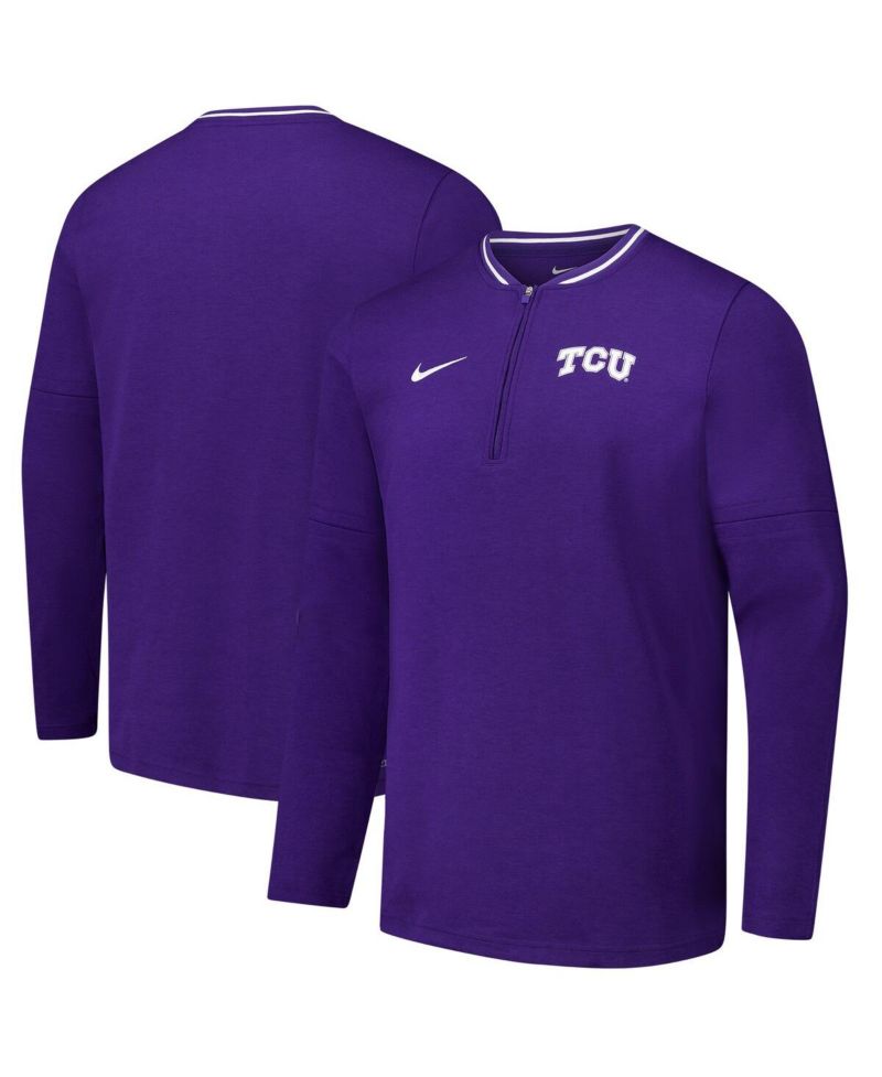 Men's Purple TCU Horned Frogs Coaches Quarter-Zip Jacket
