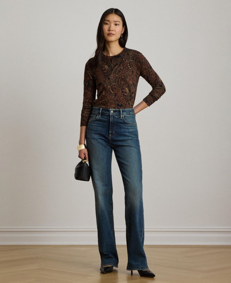 Women's Paisley Long-Sleeve Sweater