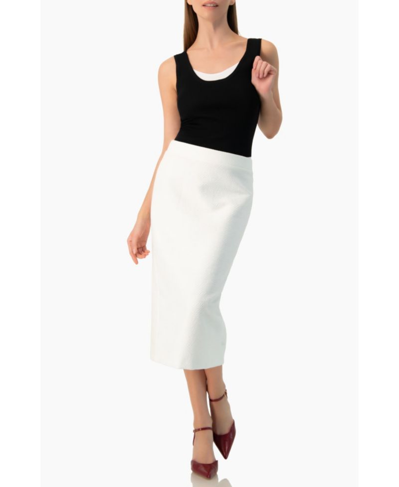 Women's Sleek High-Waist Fitted Midi Skirt