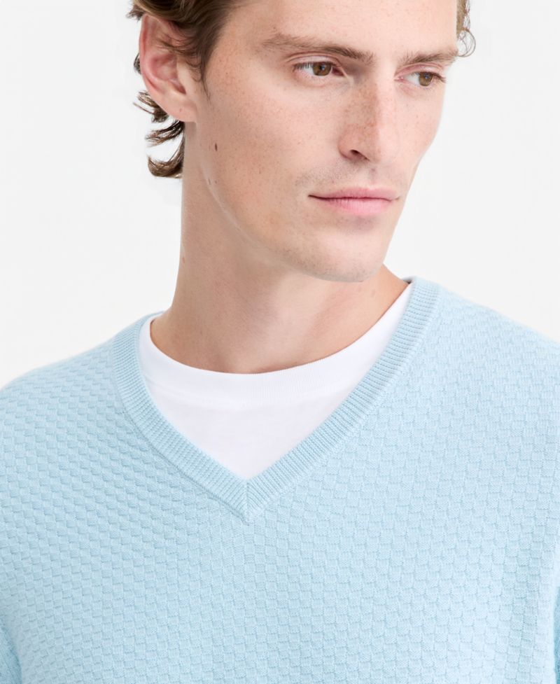 Men's V-Neck Merino-Blend Sweater
